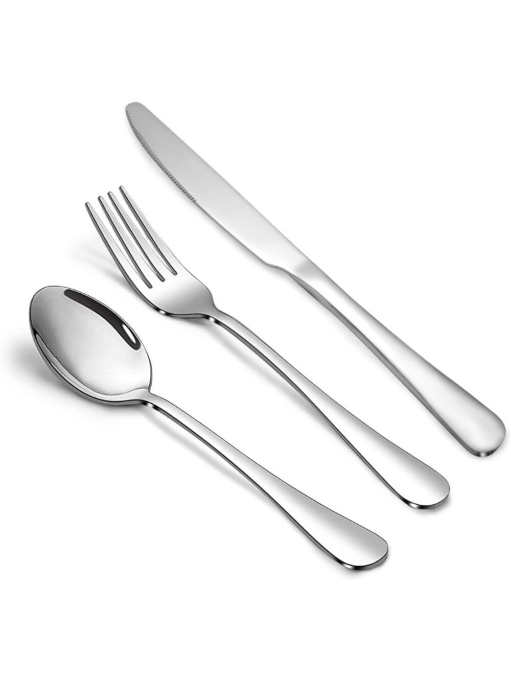 24-Piece Stainless Steel Flatware Set for 8 | Mirror Finish Cutlery & Tableware